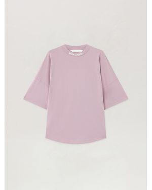 Palm Angels Dripping Curved Logo Over T-Shirt - Pink