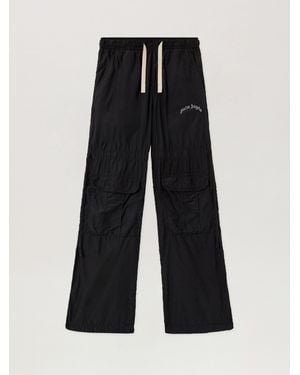 Palm Angels Curved Logo Draws Cargo Trousers - Black