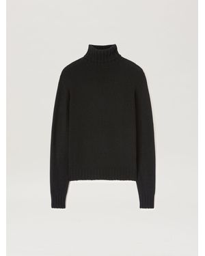 Palm Angels Curved Logo Tneck Jumper - Black