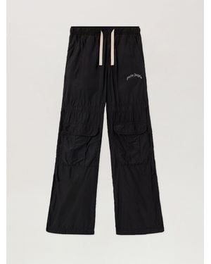 Palm Angels Curved Logo Draws Cargo Pants - Black