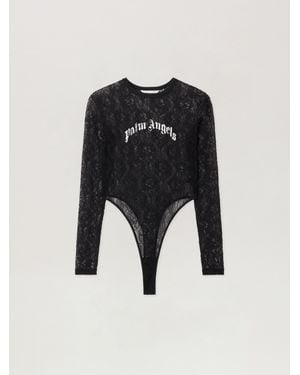 Palm Angels Curved Logo Lace Body - Black