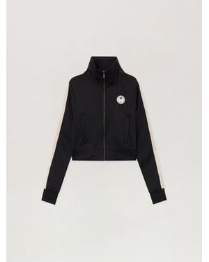Palm Angels Tree Logo Crop Track Jacket - Black