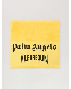 Palm Angels Patterned Jacquard Beach Towel - Yellow