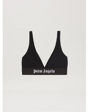 Palm Angels Logo Band Triangle Bra - Black