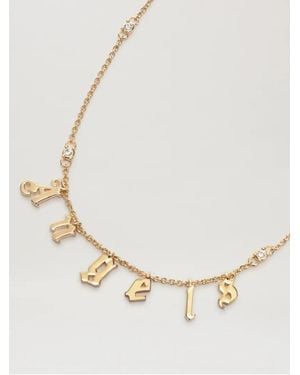 Palm Angels Angels Logo Strass Necklace - Natural