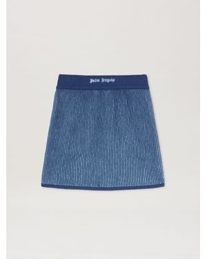 Palm Angels 2Tone Rib Knit Skirt - Blue