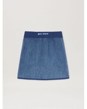 Palm Angels 2Tone Rib Knit Skirt - Blue