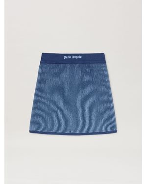 Palm Angels Ripp-Minirock Frau - Blau