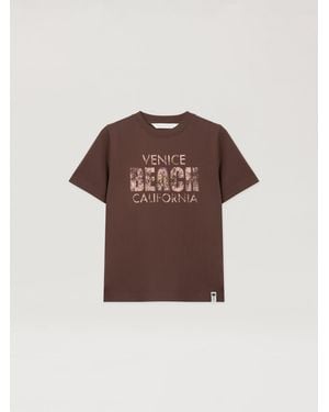 Palm Angels Cali Vibes Regular T-Shirt - Brown