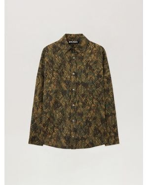Palm Angels Classic Logo Snake Overshirt - White