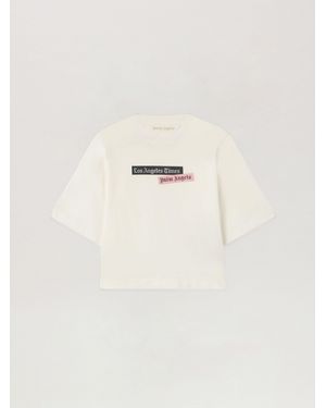 Palm Angels Paxlatimes Cropped Tee Off - Natural