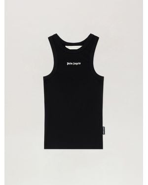 Palm Angels Classic Logo Fitted Tank Top - Black