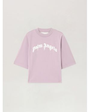 Palm Angels Dripping Curved Logo Boxy T-Shirt - Pink