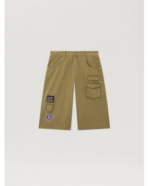 Palm Angels Military Patch Bermuda Shorts Army - Natural