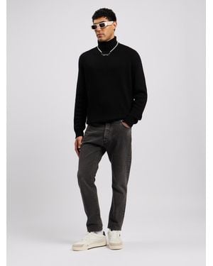 Palm Angels Curved Logo Tneck Sweater - Black