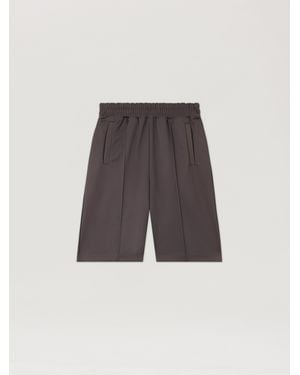Palm Angels Back Curved Logo Track Shorts Dark - Multicolour