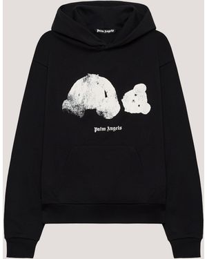 Palm Angels Spray Broken Bear Hoodie - Black