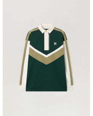 Palm Angels Monogram Colorblock Polo Shirt Dark - Green