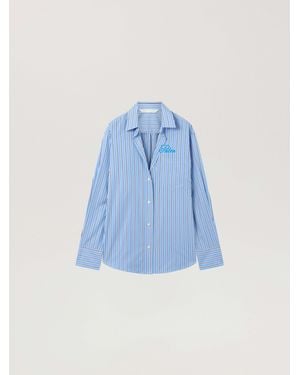 Palm Angels Palm Sway Oversized Shirt Medium - Blue