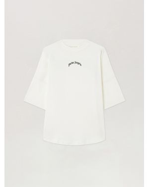 Palm Angels Curved Logo Over T-Shirt - Natural