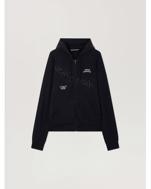 Palm Angels Surfer Dreams Knit Zip-Up Hoodie - Blue