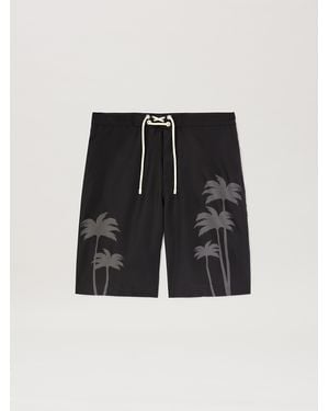 Palm Angels Palms Print Swim Bermuda - Black