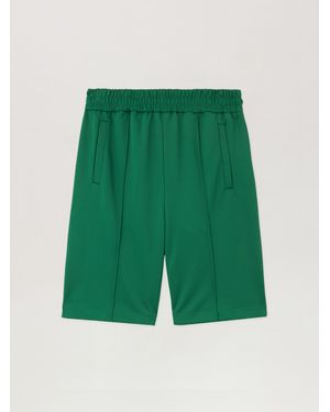Palm Angels Back Curved Logo Track Shorts - Green