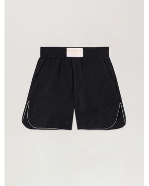 Palm Angels Curved Logo Shorts - Blue