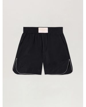 Palm Angels Curved Logo Shorts - Blue