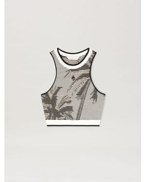 Palm Angels Palms Jacquard Knit Top Off - Multicolour