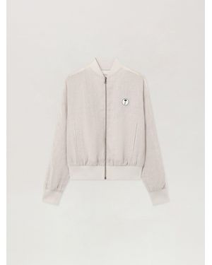 Palm Angels Tree Logo Track Bomber Jacket - Natural