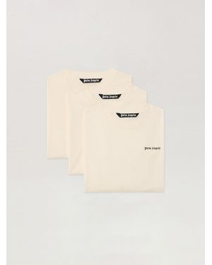 Palm Angels Classic Logo Three-Pack T-Shirt - Natural