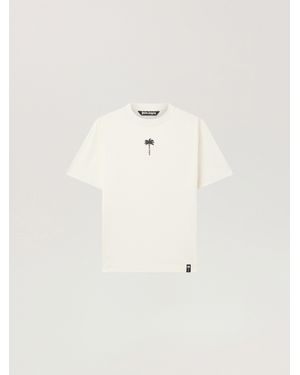 Palm Angels Palm Tree Statement Regular T-Shirt Off - Natural