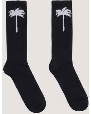 Palm Angels Palm Tree Logo Socks - Black