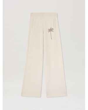 Palm Angels Palm Inlay Track Knit Pants Off - Natural