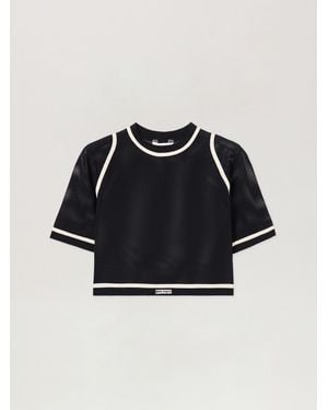 Palm Angels Logo Mesh Cropped Top - Blue