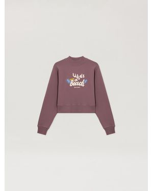Palm Angels Life's A Beach Cropped Sweatshirt - Pink