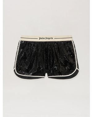 Palm Angels Classic Logo Sequin Shorts - Black