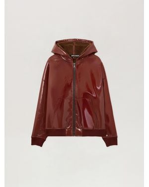 Palm Angels Curved Logo Vinyl Bomber Jacket Brick - Green