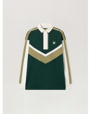Palm Angels Monogram Colourblock Polo Shirt Dark - Green