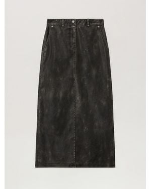 Palm Angels Curved Logo Coated Long Skirt - Multicolor