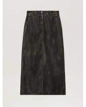 Palm Angels Curved Logo Coated Long Skirt - Multicolour