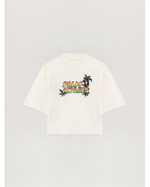 Palm Angels Sunset Graphic Boxy T-Shirt - Natural