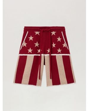 Palm Angels Stars And Stripes Shorts - Red
