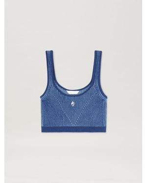 Palm Angels Rib Tank Top Donna Blu