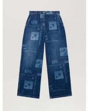 Palm Angels Paxlatimes Baggy Denim Pants Medium - Blue