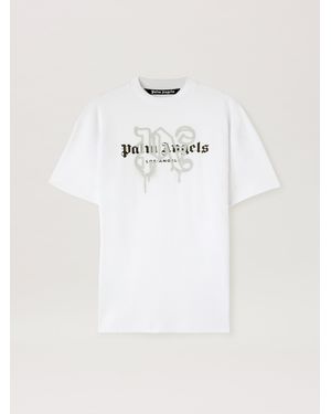 Palm Angels Monogram Spray City T-Shirt Los Angels - White