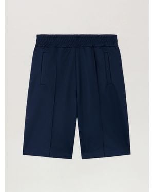 Palm Angels Back Curved Logo Track Shorts - Blue