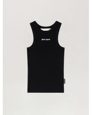 Palm Angels Classic Logo Fitted Tank Top - Black
