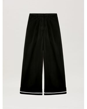 Palm Angels Cuffed Trousers - Black